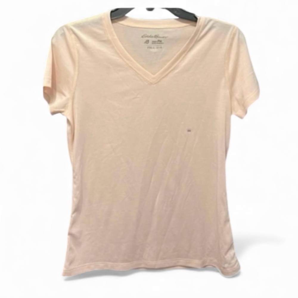 NWT Eddie Bauer Women’s Medium Petite light pink short sleeve free dry shirt